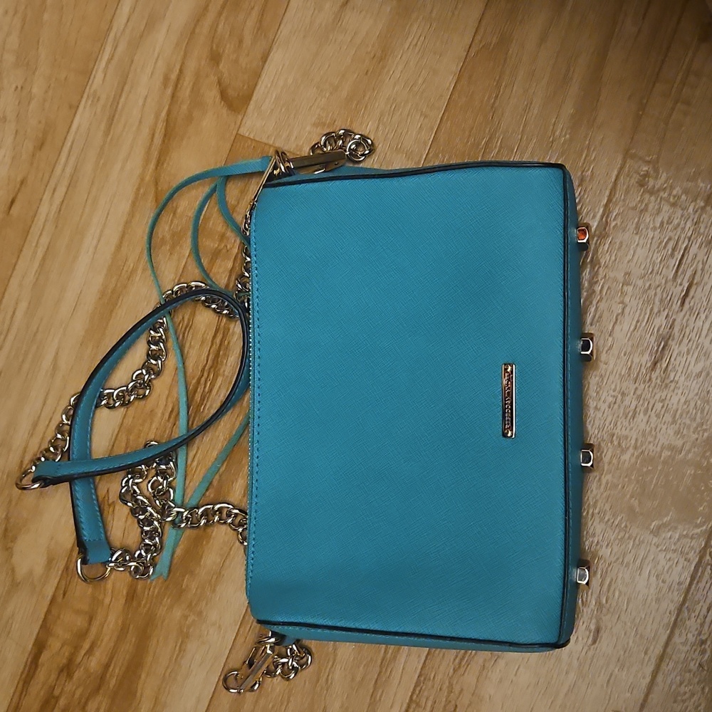 Rebecca Minkoff Aqua/teal Avery Saffiano Leather Crossbody Bag - Picture 2 of 8